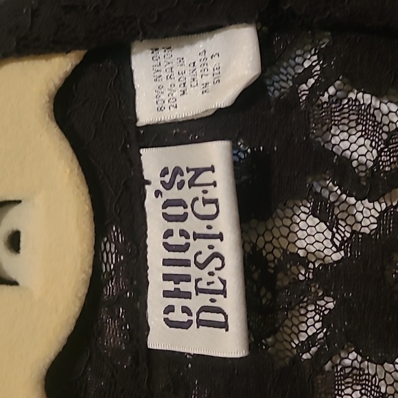 Chico's black lace unlined long sleeve top. Size 3. - Picture 2 of 3